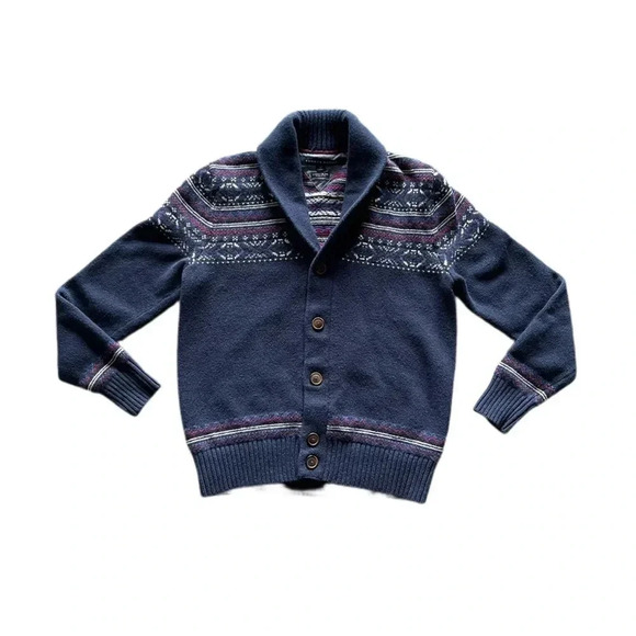 Tommy Hilfiger Luxury Blend Snowflake Cardigan Sweater Navy Blue Men’s Small - Picture 4 of 11